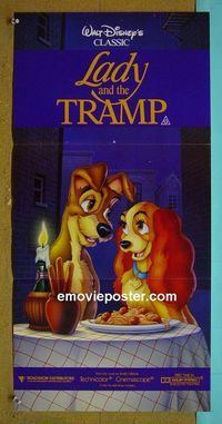 #7557 LADY & THE TRAMP Australian daybill movie poster R80s Disney