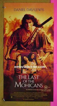#7560 LAST OF THE MOHICANS Australian daybill movie poster '92