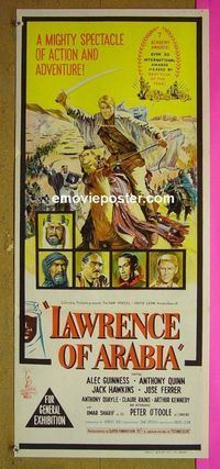 #7567 LAWRENCE OF ARABIA Australian daybill movie poster '63 Lean