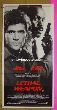 #7575 LETHAL WEAPON Australian daybill movie poster '87 Mel Gibson