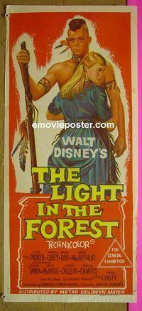 #7582 LIGHT IN THE FOREST Australian daybill movie poster '58 Disney