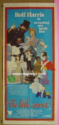 #7586 LITTLE CONVICT Australian daybill movie poster '79 animation!