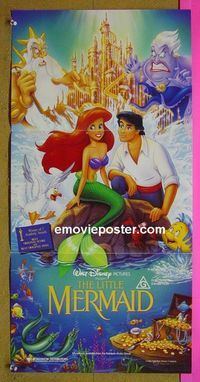 #7588 LITTLE MERMAID Australian daybill movie poster '89 Disney