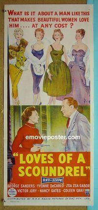 #7315 DEATH OF A SCOUNDREL Australian daybill movie poster '56 Gabor