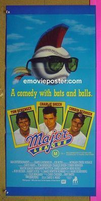 #7605 MAJOR LEAGUE Australian daybill movie poster '89 Sheen