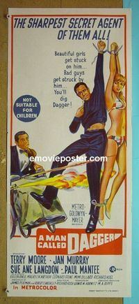 #7607 MAN CALLED DAGGER Australian daybill movie poster '67 Moore