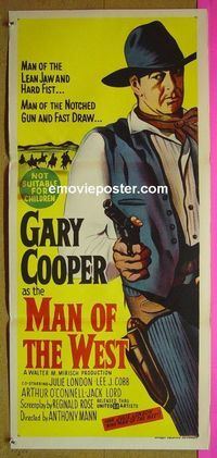 #7610 MAN OF THE WEST Australian daybill movie poster '58 Cooper