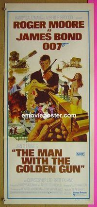 #7614 MAN WITH THE GOLDEN GUN Australian daybill movie poster '74