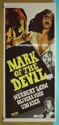 #7620 MARK OF THE DEVIL Aust daybill '73 Hexen bis aufs Blut gequalt, art of sexy scared girl!