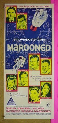 #7621 MAROONED Australian daybill movie poster '69 Peck, Hackman