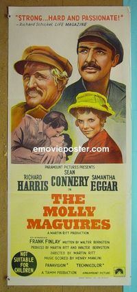 #7643 MOLLY MAGUIRES Australian daybill movie poster '70 Connery