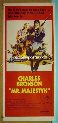 #7654 MR MAJESTYK Australian daybill movie poster '74 Bronson