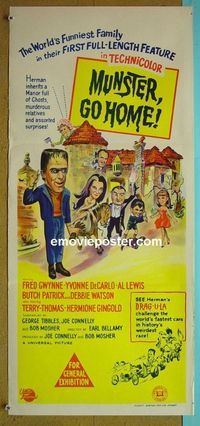 #7655 MUNSTER GO HOME Australian daybill movie poster 66 Gwynne