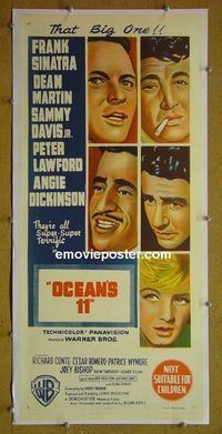 #7033 OCEAN'S 11 linenbacked Australian daybill movie poster '60 classic!