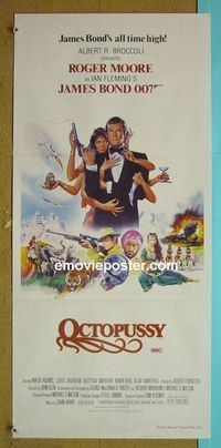 #7683 OCTOPUSSY Australian daybill movie poster '83 Moore as Bond