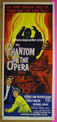 #7714 PHANTOM OF THE OPERA Australian daybill movie poster '62