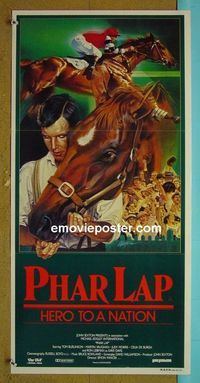 #7716 PHAR LAP Australian daybill movie poster '84 horse racing!