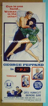 #7699 P.J. Australian daybill movie poster '68 George Peppard