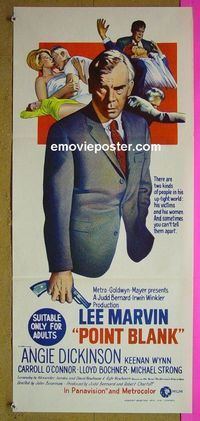 #7728 POINT BLANK Australian daybill movie poster '67 Lee Marvin