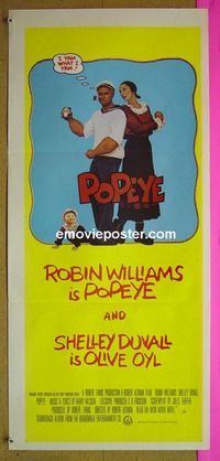 #7731 POPEYE Australian daybill movie poster '80 Robert Altman
