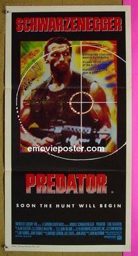 #7735 PREDATOR Australian daybill movie poster '87 Schwarzenegger