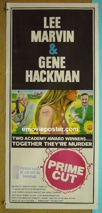 #7739 PRIME CUT Australian daybill movie poster '72 Marvin, Hackman