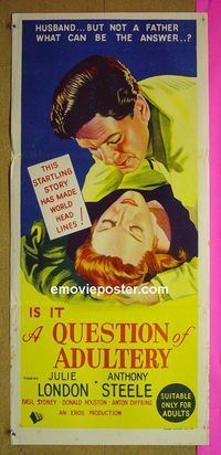 #7748 QUESTION OF ADULTERY Australian daybill movie poster '59
