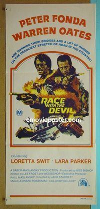 #7750 RACE WITH THE DEVIL Australian daybill movie poster '75 Fonda