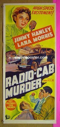 #7752 RADIO-CAB MURDER Australian daybill movie poster '54 crime!