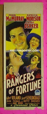 #7010 RANGERS OF FORTUNE Australian long daybill movie poster '40