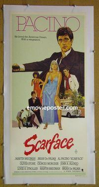 #7038 SCARFACE linenbacked Australian daybill movie poster '83 Pacino