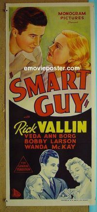 #7835 SMART GUY Australian daybill movie poster '43 Rick Vallin