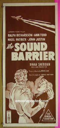 #7211 BREAKING THE SOUND BARRIER Australian daybill movie poster '52