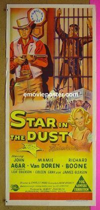 #7864 STAR IN THE DUST Australian daybill movie poster '56 Agar