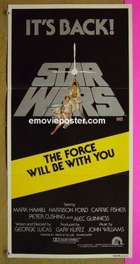 #7867 STAR WARS Australian daybill movie poster R81 Lucas, Ford