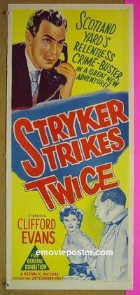 #7883 STRYKER STRIKES TWICE Australian daybill movie poster '57
