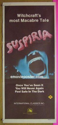 #7890 SUSPIRIA Australian daybill movie poster '77 classic Argento