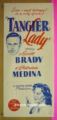#7898 TANGIER LADY Australian daybill movie poster '53 Scott Brady
