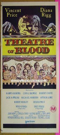 #7910 THEATRE OF BLOOD Australian daybill movie poster '73 Price