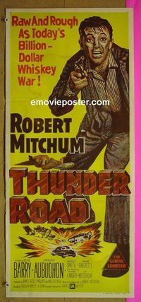 #7920 THUNDER ROAD Australian daybill movie poster '58 Mitchum