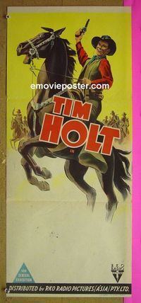 #7926 TIM HOLT stock Australian daybill movie poster '40s cool!
