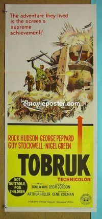 #7932 TOBRUK Australian daybill movie poster '67 Hudson, Peppard