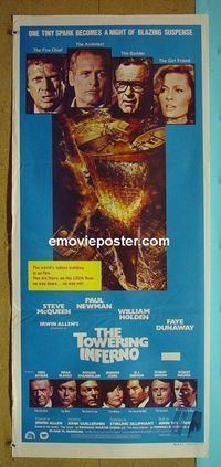 #7941 TOWERING INFERNO Australian daybill movie poster 74 McQueen