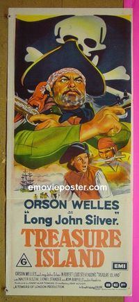 #7943 TREASURE ISLAND Australian daybill movie poster '72 Welles