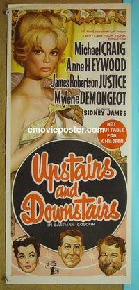 #7953 UPSTAIRS & DOWNSTAIRS Australian daybill movie poster '60