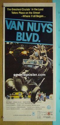 #7957 VAN NUYS BLVD Australian daybill movie poster '79 fast cars!