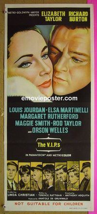 #7964 VIPs Australian daybill movie poster '63 Taylor, Burton
