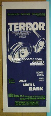 #7968 WAIT UNTIL DARK Australian daybill movie poster '67 Hepburn