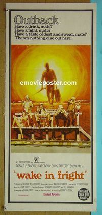 #7969 WAKE IN FRIGHT Australian daybill movie poster '71 Pleasence