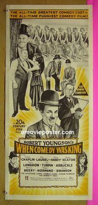#7980 WHEN COMEDY WAS KING Australian daybill movie poster '60